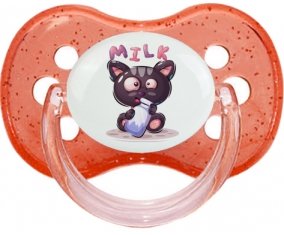 Animaux rigolos Milk : Rouge à paillette Tétine embout cerise
