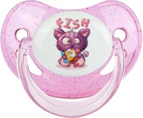 Animaux rigolos Fish : Rose à paillette Tétine embout physiologique