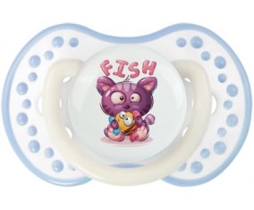 Animaux rigolos Fish : Blanc-cyan classique Tétine embout Lovi Dynamic