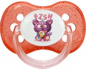 Animaux rigolos Fish : Rouge à paillette Tétine embout cerise