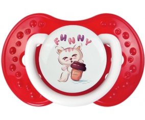 Animaux rigolos Funny : Blanc-rouge classique Tétine embout Lovi Dynamic