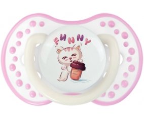 Animaux rigolos Funny : Blanc-rose phosphorescente Tétine embout Lovi Dynamic