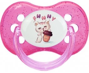 Animaux rigolos Funny : Rose à paillette Tétine embout cerise