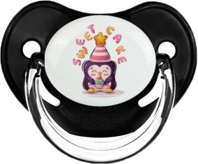 Animaux rigolos Sweet cake : Noir classique Tétine embout physiologique