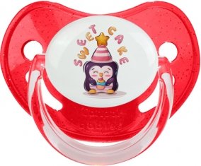 Animaux rigolos Sweet cake : Rouge à paillette Tétine embout physiologique