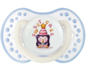 Animaux rigolos Sweet cake : Blanc-cyan classique Tétine embout Lovi Dynamic