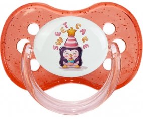 Animaux rigolos Sweet cake : Rouge à paillette Tétine embout cerise