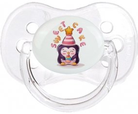 Animaux rigolos Sweet cake : Transparent classique Tétine embout cerise