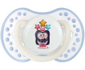 Animaux rigolos Pinguin appareil photo : Blanc-cyan classique Tétine embout Lovi Dynamic