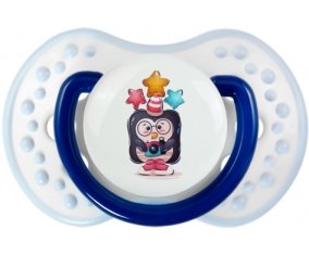 Animaux rigolos Pinguin appareil photo : Marine-blanc-bleu classique Tétine embout Lovi Dynamic