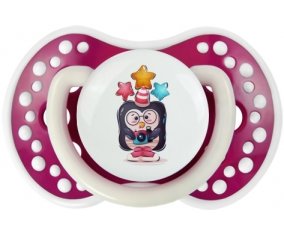 Animaux rigolos Pinguin appareil photo : Fuchsia phosphorescente Tétine embout Lovi Dynamic