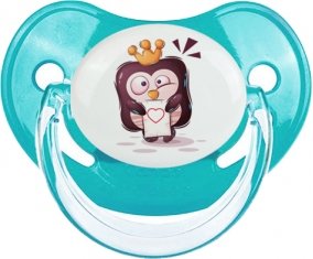 Animaux rigolos Pinguin lettre cœur : Bleue classique Tétine embout physiologique