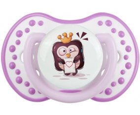 Animaux rigolos Pinguin lettre cœur : Blanc-mauve classique Tétine embout Lovi Dynamic