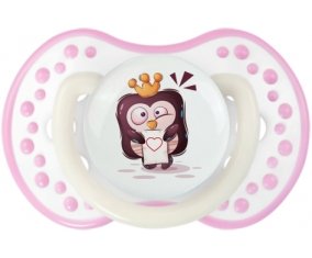 Animaux rigolos Pinguin lettre cœur : Blanc-rose phosphorescente Tétine embout Lovi Dynamic