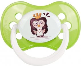 Animaux rigolos Pinguin lettre cœur : Vert classique Tétine embout anatomique