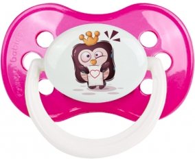 Animaux rigolos Pinguin lettre cœur : Rose foncé classique Tétine embout anatomique