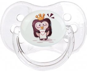 Animaux rigolos Pinguin lettre cœur : Transparent classique Tétine embout cerise