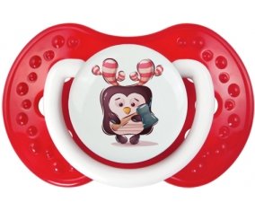 Animaux rigolos Pinguin marteau : Blanc-rouge classique Tétine embout Lovi Dynamic