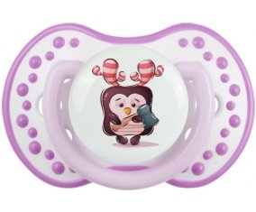 Animaux rigolos Pinguin marteau : Blanc-mauve classique Tétine embout Lovi Dynamic