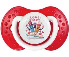 Animaux rigolos Love story : Blanc-rouge classique Tétine embout Lovi Dynamic