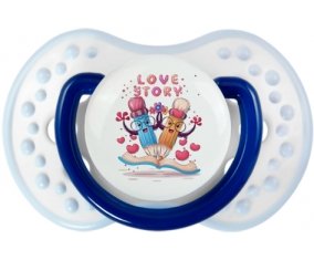 Animaux rigolos Love story : Marine-blanc-bleu classique Tétine embout Lovi Dynamic