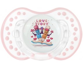 Animaux rigolos Love story : Retro-blanc-rose-tendre classique Tétine embout Lovi Dynamic