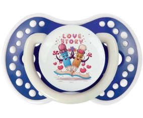 Animaux rigolos Love story : Bleu-marine phosphorescente Tétine embout Lovi Dynamic