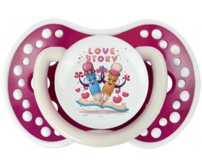 Animaux rigolos Love story : Fuchsia phosphorescente Tétine embout Lovi Dynamic