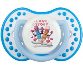 Animaux rigolos Love story : Blanc-bleu phosphorescente Tétine embout Lovi Dynamic