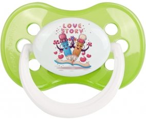 Animaux rigolos Love story : Vert classique Tétine embout anatomique
