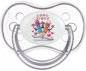 Animaux rigolos Love story : Transparente classique Tétine embout anatomique