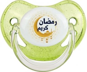 Islam ramadhan kareem design-1 : Vert à paillette Tétine embout physiologique