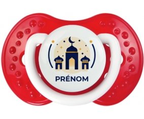 Islam mosqué avec prénom design-1 : Blanc-rouge classique Tétine embout Lovi Dynamic