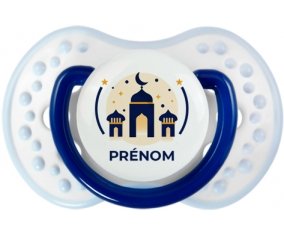 Islam mosqué avec prénom design-1 : Marine-blanc-bleu classique Tétine embout Lovi Dynamic