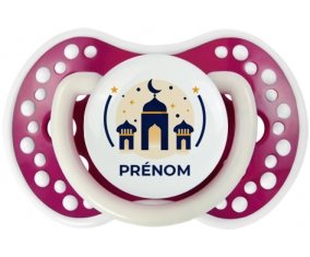 Islam mosqué avec prénom design-1 : Fuchsia phosphorescente Tétine embout Lovi Dynamic