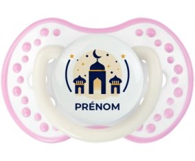Islam mosqué avec prénom design-1 : Blanc-rose phosphorescente Tétine embout Lovi Dynamic