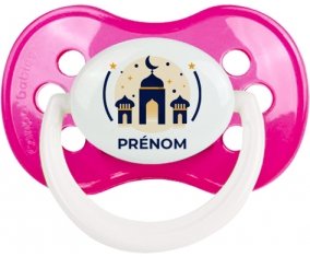 Islam mosqué avec prénom design-1 : Rose foncé classique Tétine embout anatomique