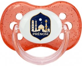 Islam mosqué avec prénom design-2 : Rouge à paillette Tétine embout cerise