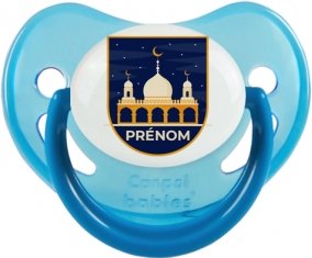 Islam mosqué avec prénom design-3 : Bleue phosphorescente Tétine embout physiologique