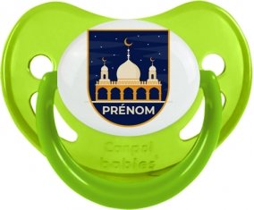 Islam mosqué avec prénom design-3 : Vert phosphorescente Tétine embout physiologique