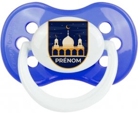 Islam mosqué avec prénom design-3 : Bleu classique Tétine embout anatomique