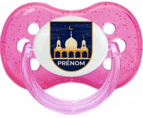 Islam mosqué avec prénom design-3 : Rose à paillette Tétine embout cerise