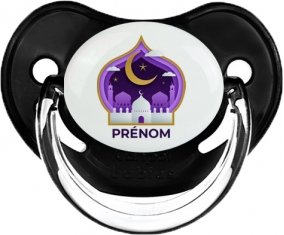 Islam mosqué avec prénom design-4 : Noir classique Tétine embout physiologique