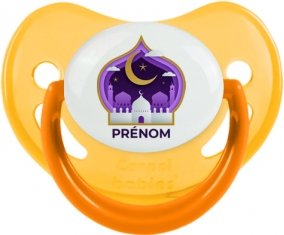 Islam mosqué avec prénom design-4 : Jaune phosphorescente Tétine embout physiologique