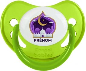 Islam mosqué avec prénom design-4 : Vert phosphorescente Tétine embout physiologique
