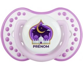 Islam mosqué avec prénom design-4 : Blanc-mauve classique Tétine embout Lovi Dynamic