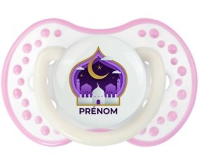 Islam mosqué avec prénom design-4 : Blanc-rose phosphorescente Tétine embout Lovi Dynamic