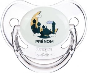 Islam mosqué avec prénom design-5 : Transparent classique Tétine embout physiologique