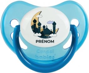 Islam mosqué avec prénom design-5 : Bleue phosphorescente Tétine embout physiologique