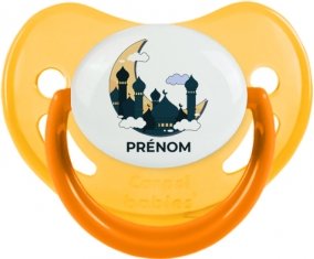 Islam mosqué avec prénom design-5 : Jaune phosphorescente Tétine embout physiologique
